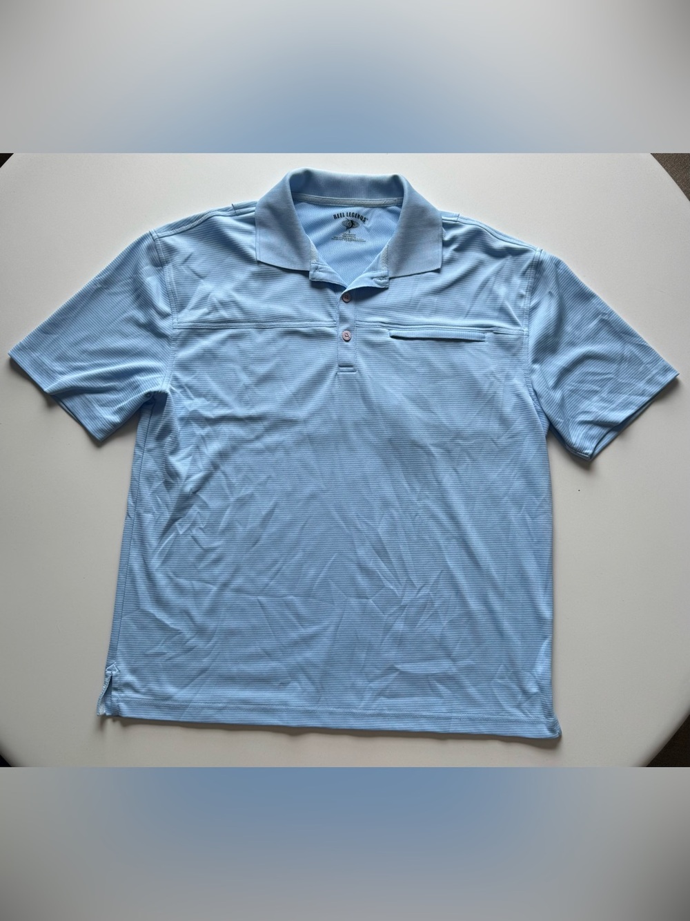 Reel Legends Light Blue Men's Polo (Small)
